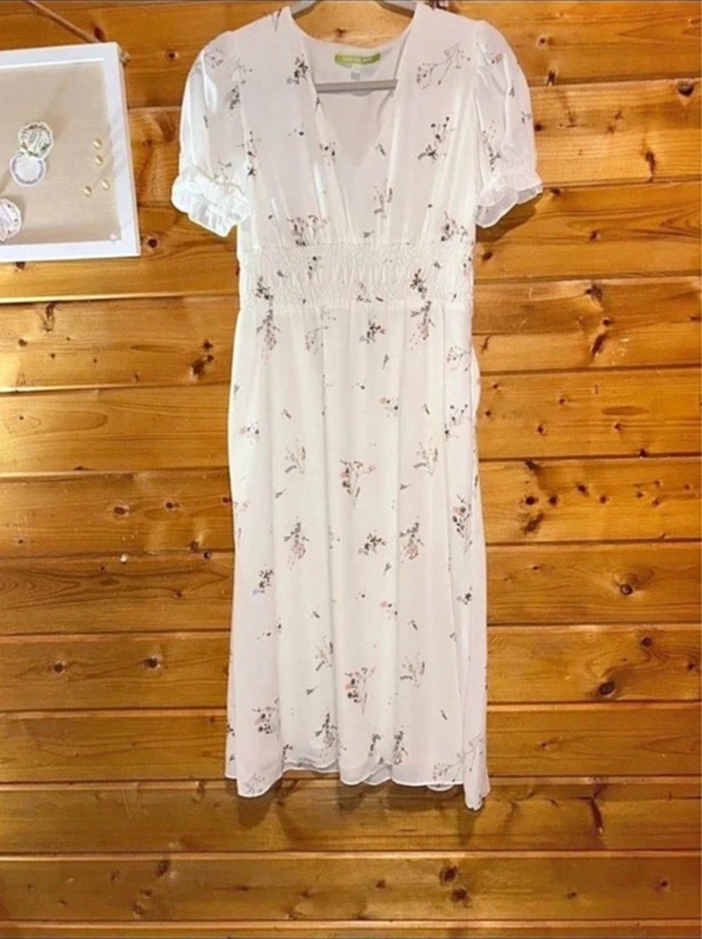 Gianni Bini Floral Maxi Dress in Pink & White Size Small Like New